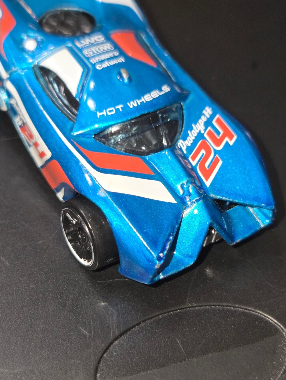 2007 Mattel Hotwheels 1186 Prototype H 24 1/64 Diecast Car Toy metallic blue - Picture 15 of 16